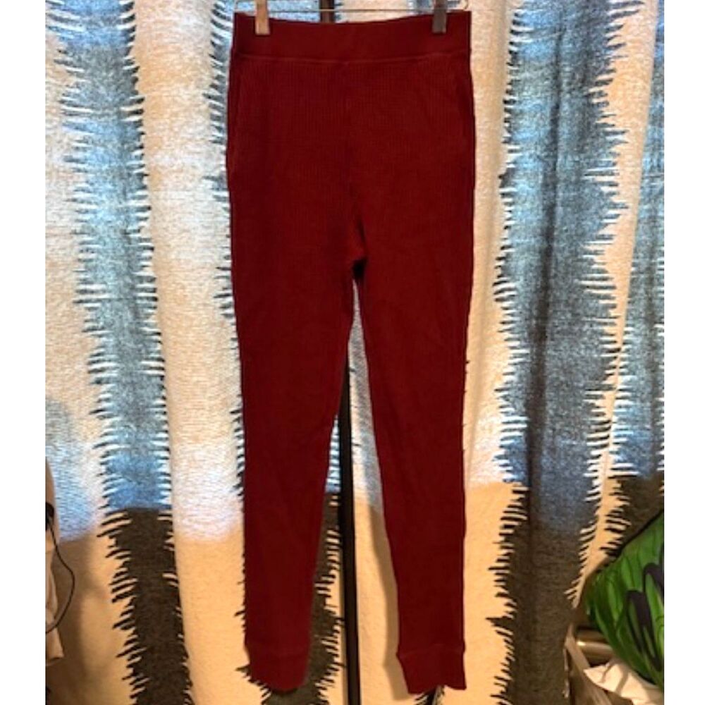 NWT Skin Organics Waffle Knit Pocket Leggings in Burgundy size 0